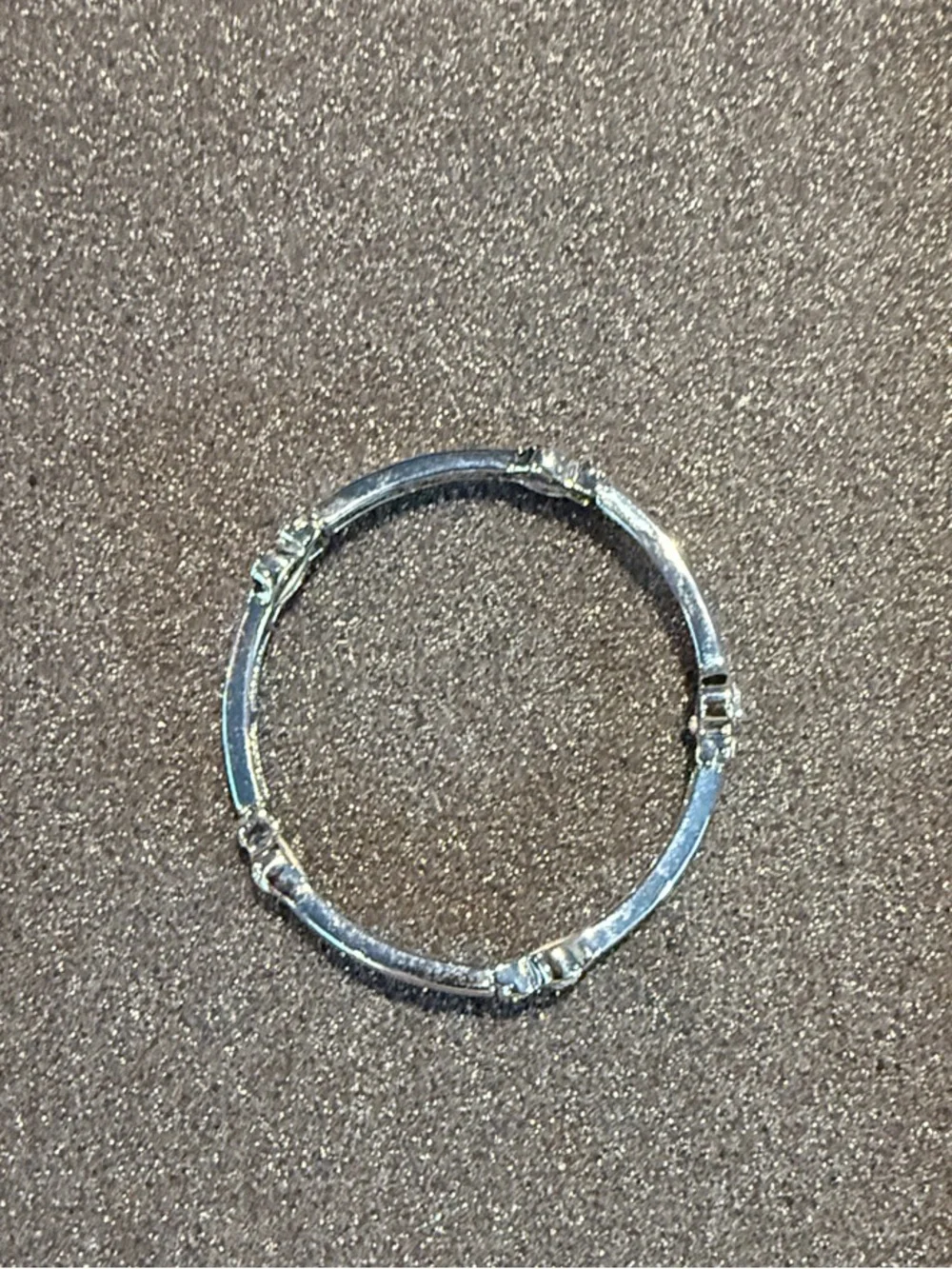 Lia Sophia Silver Crystal Accent Bangle - Silver